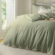 image 3 of Wylder Tilly 100% Cotton Ruffle Double Duvet Cover Set Green | Double