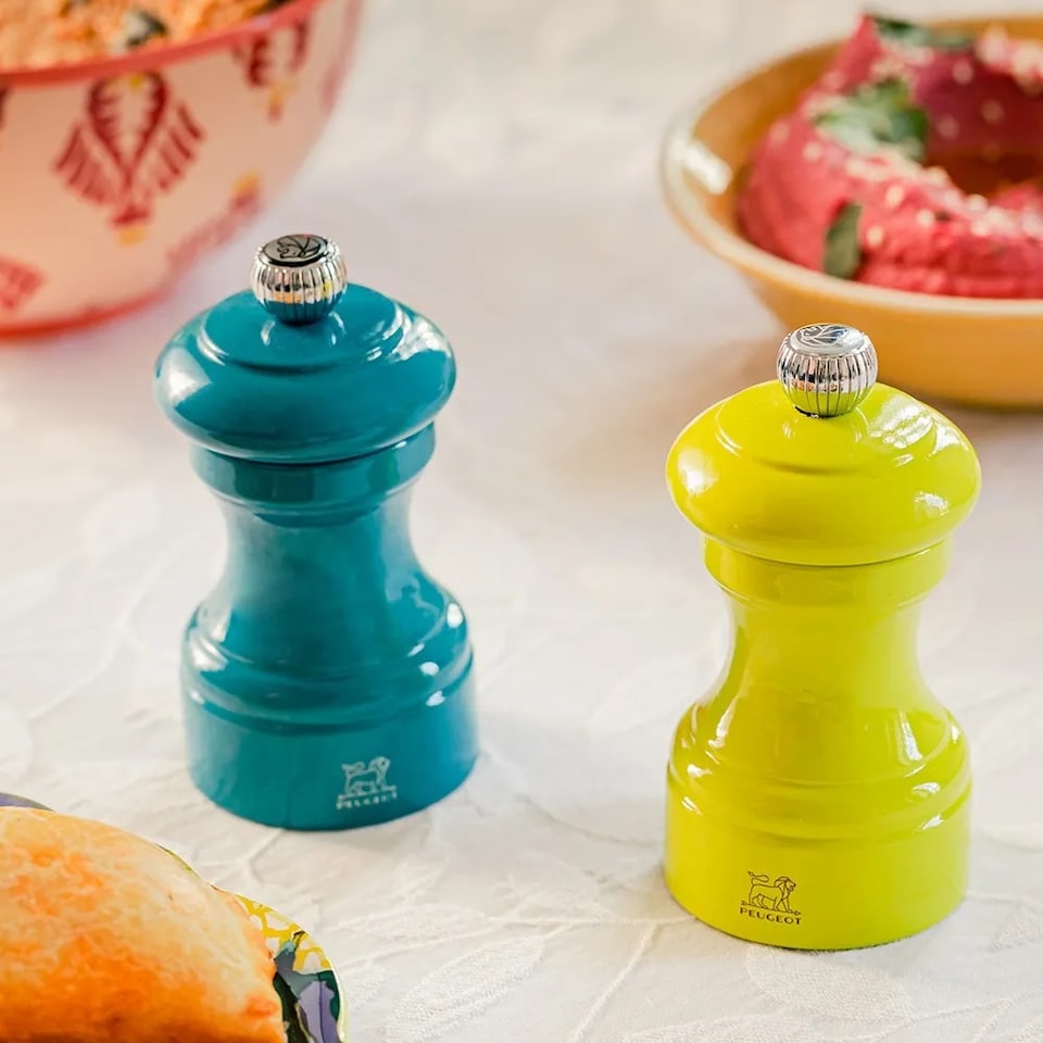 image 1 of Salt and Pepper Mills: 10cm Peugeot Bistrorama Pacific Blue Mill, Pepper