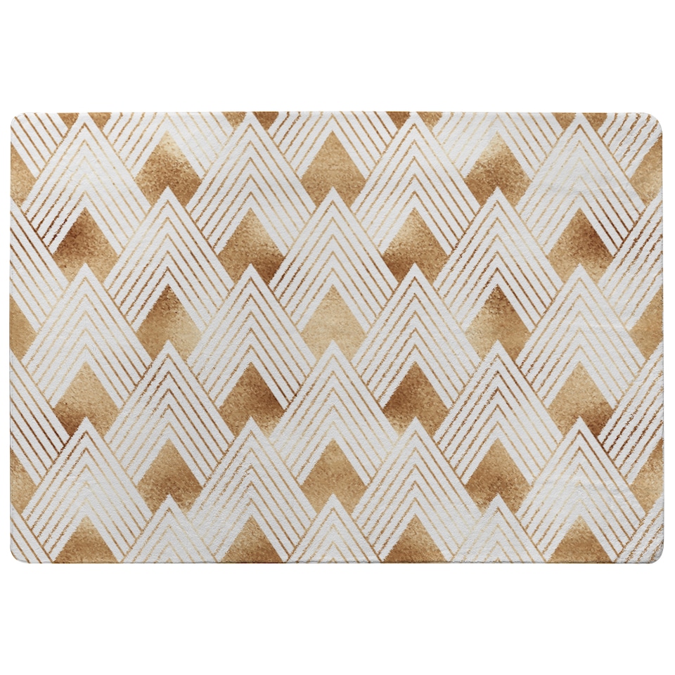 image 1 of Golden Geometric Shapes Rug | Multi