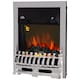 image 1 of HOMCOM Contemporary Electric Fireplace Coal Burning Flame Effect Inset Fire Place Space Heater Glass View LED Lighting with Remote Control, 1000W2000W, Silver