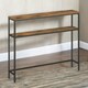 image 10 of Industrial Slim Console Table With 2 Shelves Rustic Brown Brown