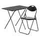 image 1 of Harbour Housewares Wooden Folding Desk & Chair Set - All Black | Black | All Black