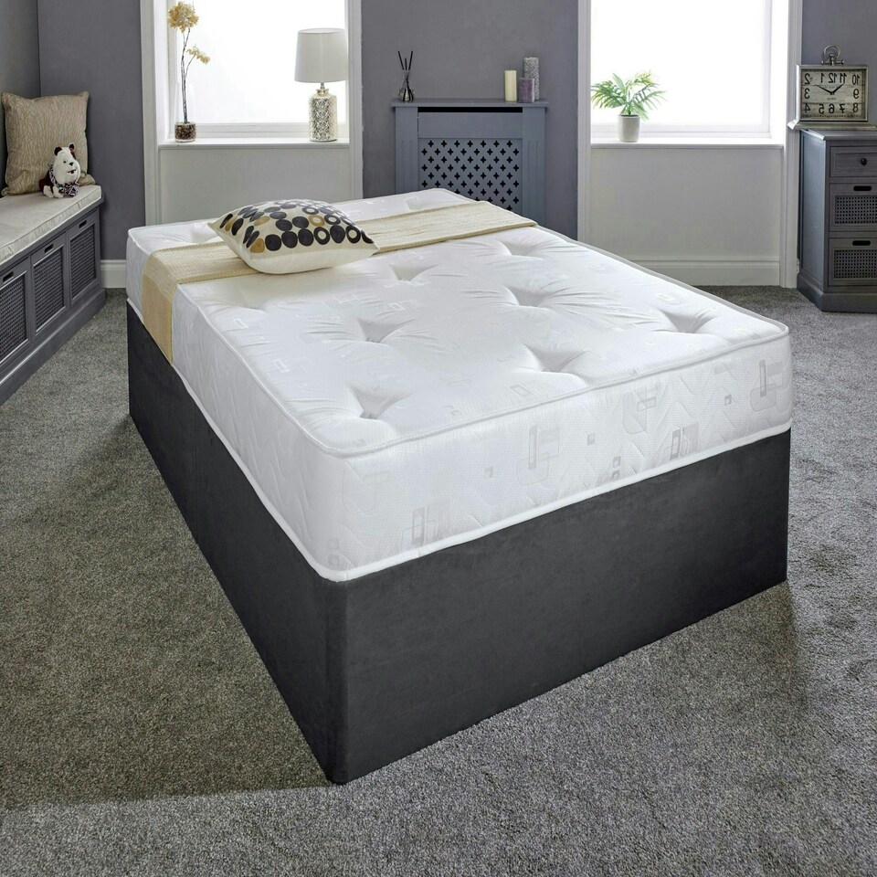 image 1 of Hand-Tufted Innerspring Mattress - 9" Deep, Medium Soft Comfort White | Small Double