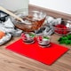 image 4 of Harbour Housewares Glass Kitchen Chopping Board - 30 x 20cm - Red - Cutting Board Worktop Saver Worksurface Protector Glass Chopping Board Red