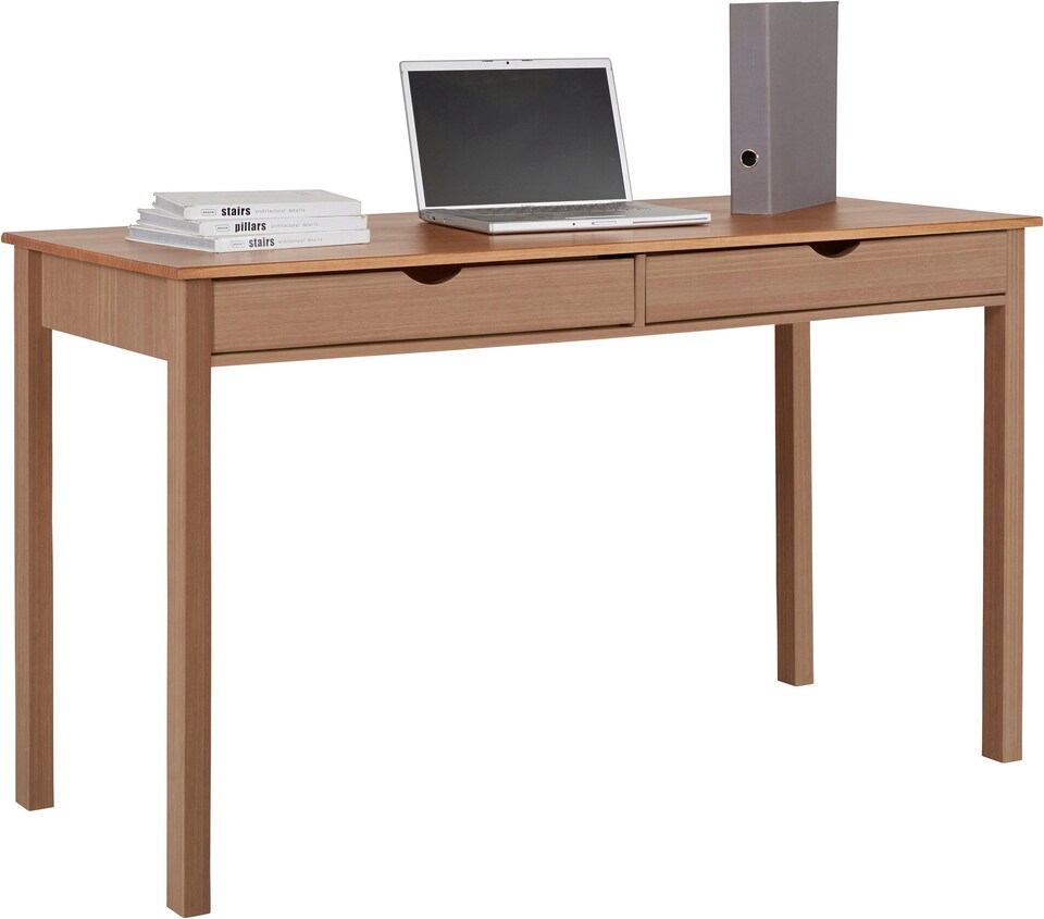 image 1 of Gava 2 Drawer Desk in Stained/Wax | Brown
