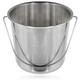 image 1 of SPARES2GO 12 Litre Bucket Large Heavy Duty Stainless Steel Pail Double Welded 12L + Handle