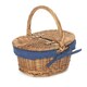 image 8 of Light Steamed Finish Check Oval Wicker Basket with Lining | Blue | Blue and White Checked | One Size