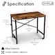 image 8 of 80cm Heavy Duty Industrial Writing Computer Desk Home Office Worktop Table | Brown