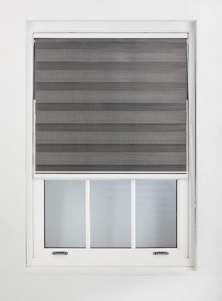 image 1 of Day and Night Zebra Roller Blind 235cm Wide x 210cm Long | Grey | Dark Grey