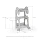 image 2 of Kidoz Toddler Learning Tower - Kitchen Helper with Safety Rail - Dinosaur Grey
