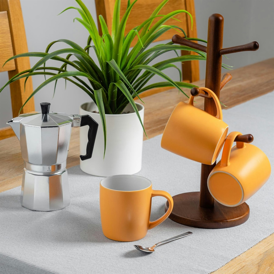 image 1 of Argon Tableware 6x Matt Coloured Coffee Mugs - Yellow - 350ml - Tea Mug Latte Mug Cappuccino Mug Drinking Mug Yellow