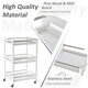 image 3 of HOMCOM 3-Tier Home Trolley Kitchen Storage Cart w Steel Bars 4 Universal Wheels Rolling Unit Organiser Living Room White