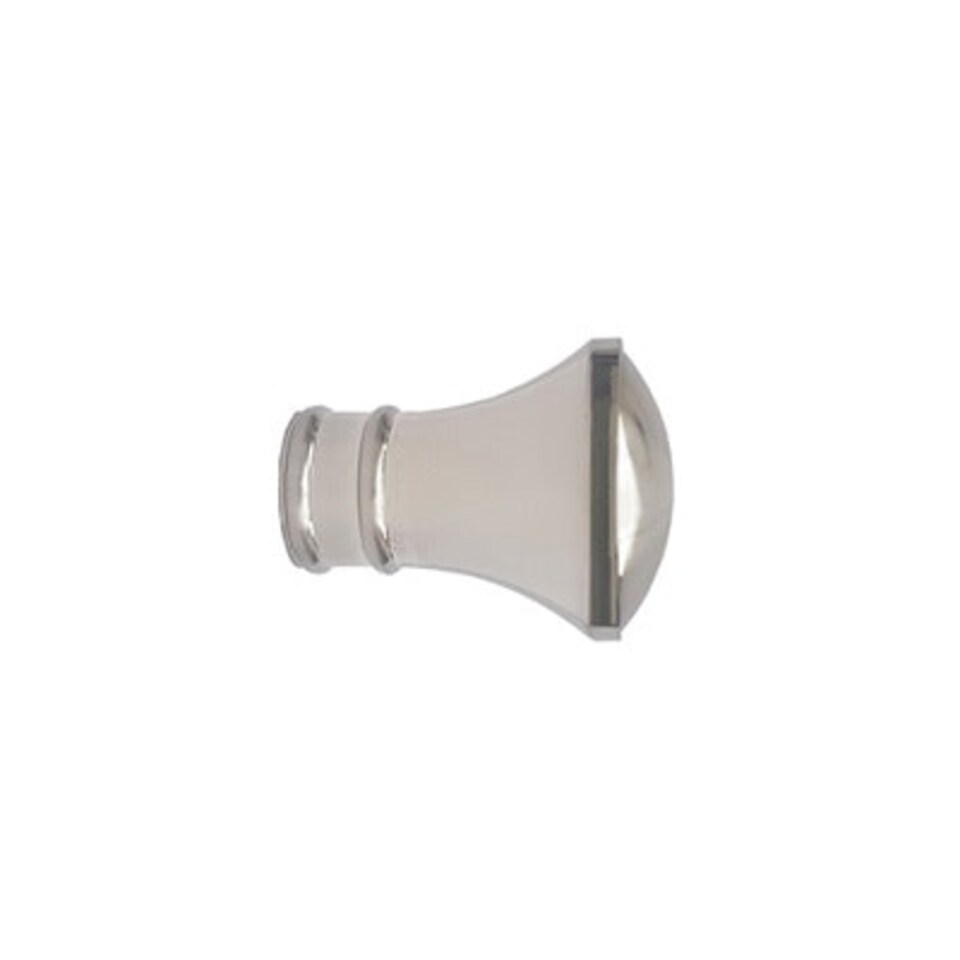 image 1 of 35mm Fixed Length Metal Curtain Pole Set Satin Silver Trumpet Finial 300cm Silver | Silver