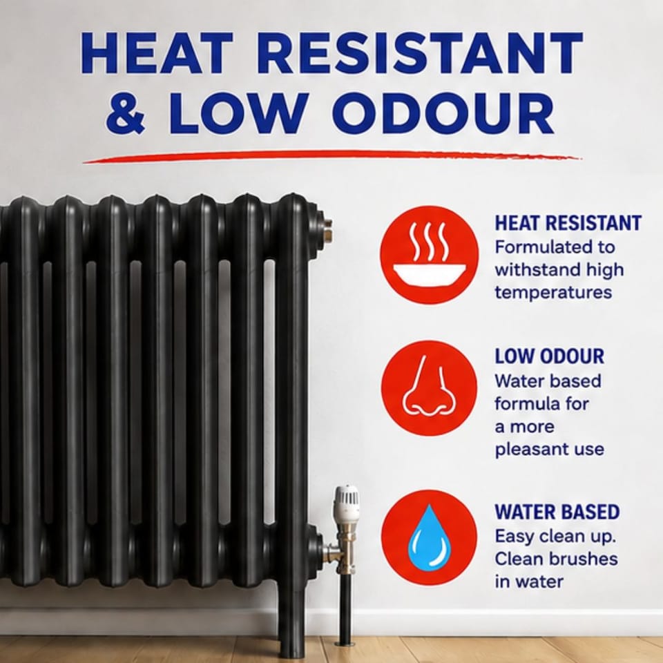 image 1 of Rustins Quick Drying Radiator Enamel Satin - Black 500ml | Black | 500ml | 1