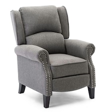 Charlotte Modern Fabric Pushback Recliner Sofa Accent Chair | Grey | Grey | One Size