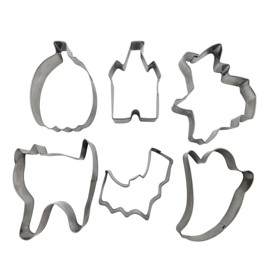 image 1 of Pack Of 6 Metal Halloween Cookie & Biscuit Cutters