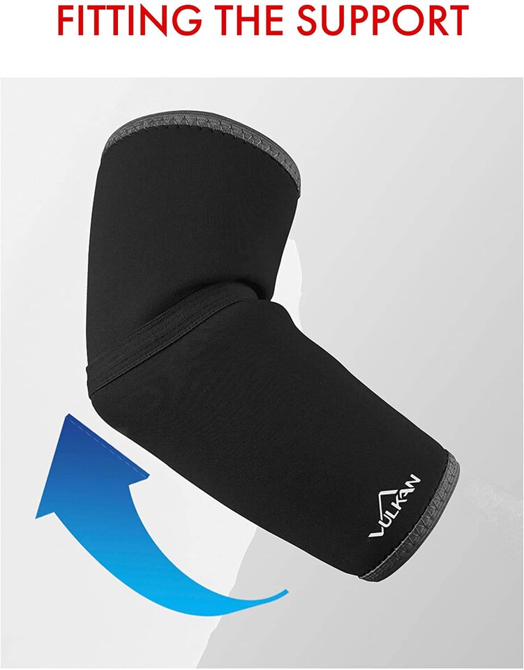 image 1 of Vulkan Classic Elbow Support — Aerotherm Neoprene Moderate Support, Black (Size M) | Black | Black | M