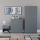 image 5 of Vida Designs Riano 3 Piece Bedroom Set (1 Drawer Bedside Chest, 5 Drawer Chest, 2 Door Wardrobe) Grey (4)