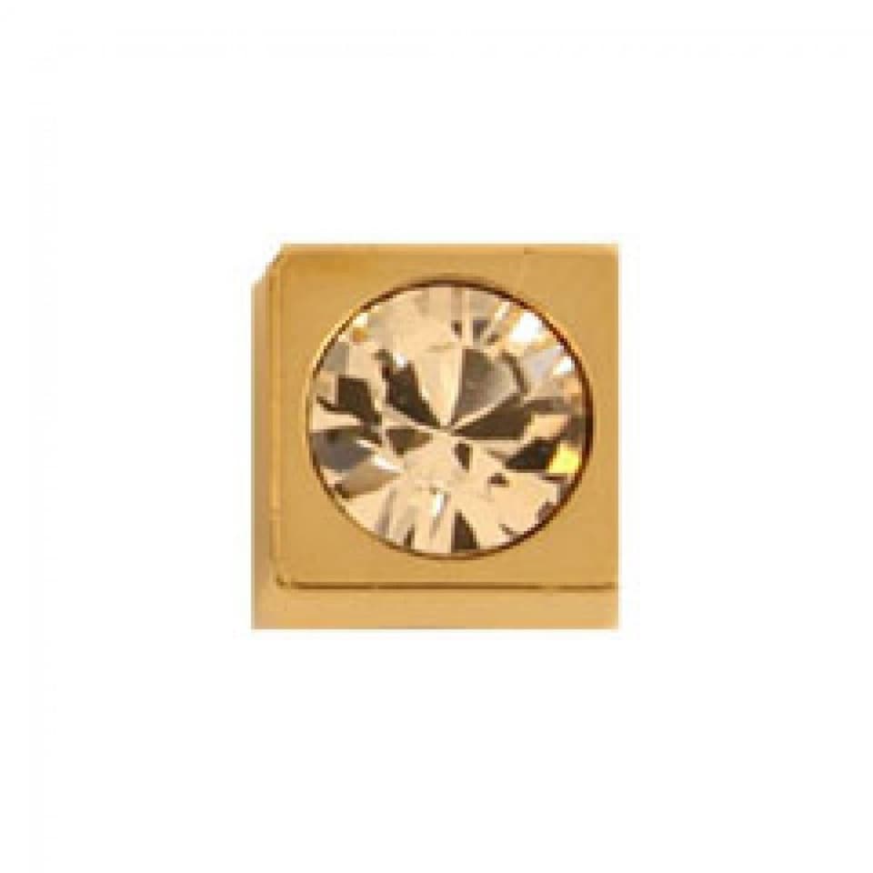 Trimits Gold 8mm Square Swarovski Buttons for Dressmaking - each
