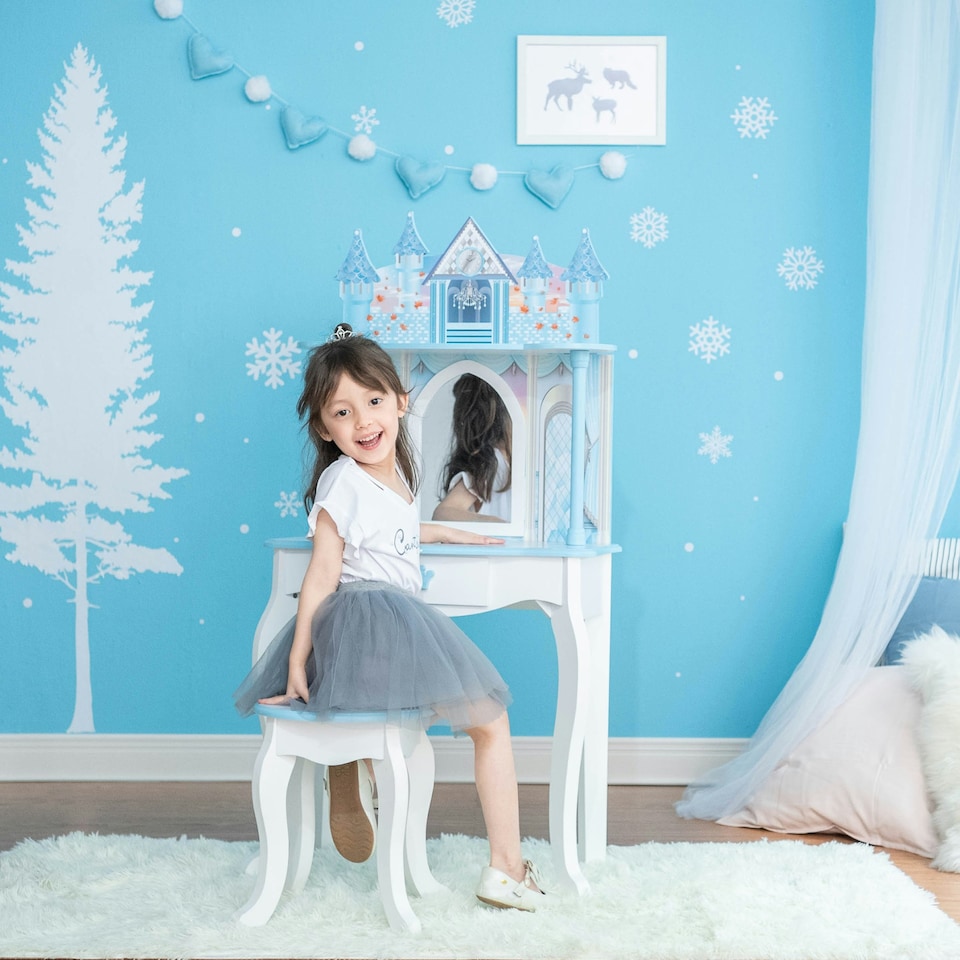 image 1 of Teamson Kids Dreamland Castle Vanity and Chair Playset