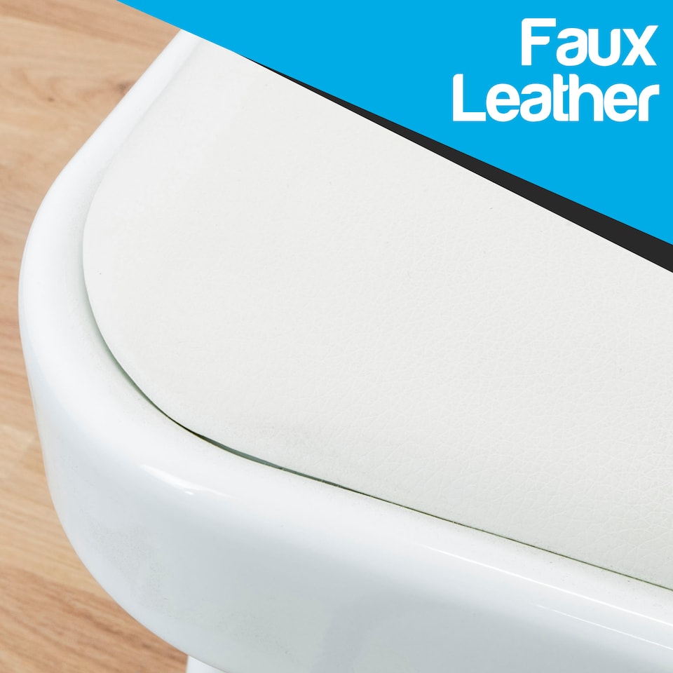 image 1 of TekBox White Folding Faux Leather Chairs - Set of 4