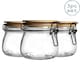 image 1 of Argon Tableware Wooden Clip Lid Storage Jars - 500ml - Clear Seal - Pack of 3