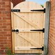 image 2 of Garden Side Gate Fixing Kit 3x Tee Hinges Ring Latch & Brenton Bolt Set Black Powder Coated