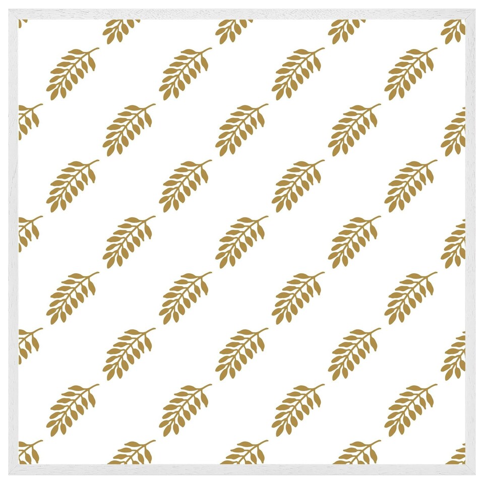 image 1 of Gold leaf pattern (Picture Frame) White | L