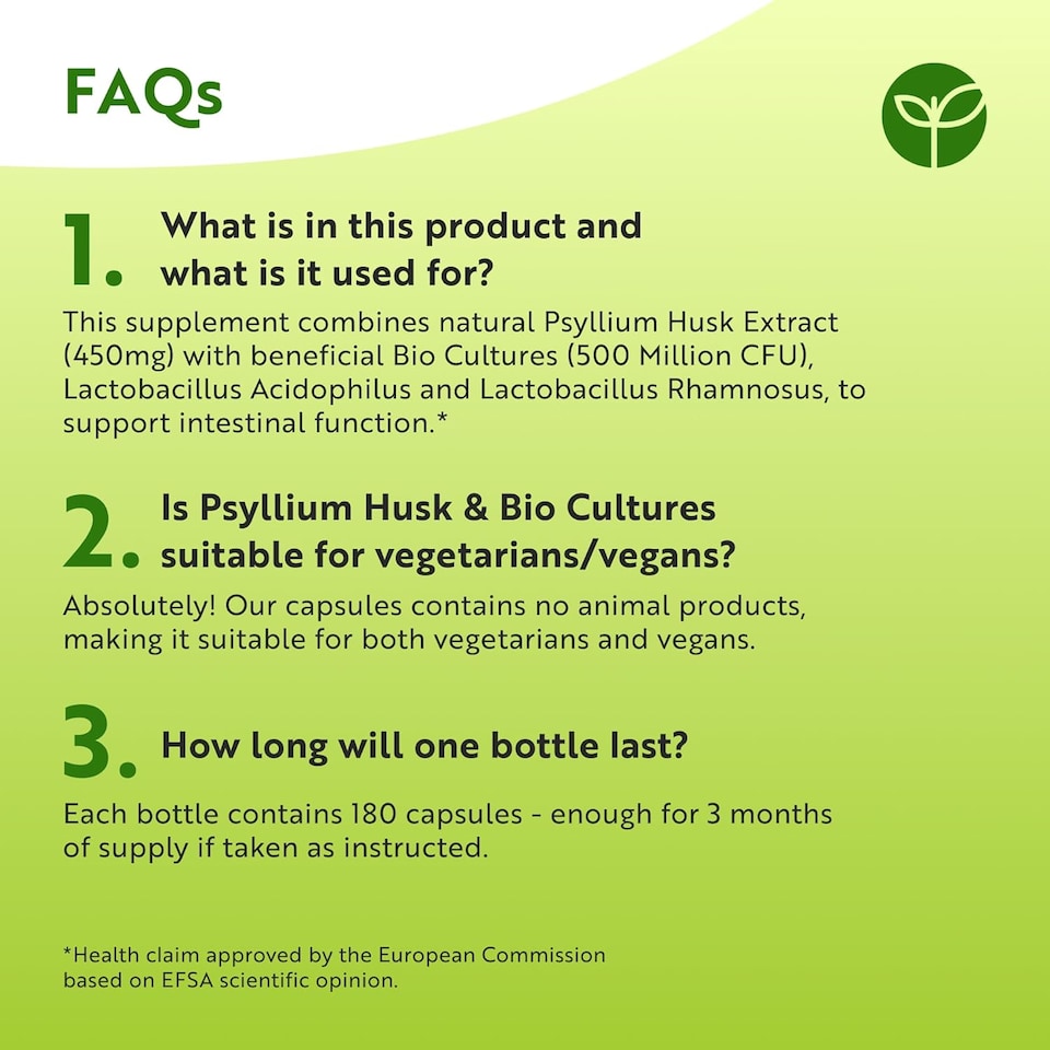 image 1 of Nutravita Psyllium Husk 4500mg with 500 Million CFU - Fibre Supplement Supports Digestive Balance - Made in the UK - 180 Psyllium Husks Capsules
