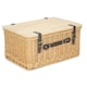 image 7 of Buff Willow Empty Picnic Basket with Pinewood Lid | Brown | L