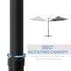 image 4 of Outsunny 2.5M Patio Umbrella with 360 Rotation and Base, Dark Grey