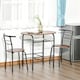 image 6 of HOMCOM 3-Piece Bar Table Set 2 Stools Industrial Dining Room W/ Storage Shelf