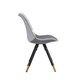 image 3 of Set of 6 Sofia Ergonomic Modern Dining Chairs Upholstered in Velvet, Metal Legs with Gold End Tips Grey | Light Grey