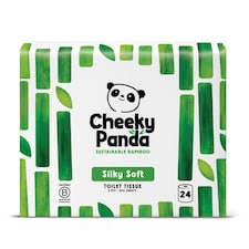 Cheeky Panda Classic Bamboo Toilet Paper 24 rolls 200 sheet 3 ply sheets | White | 24 Rolls Unwrapped | 24