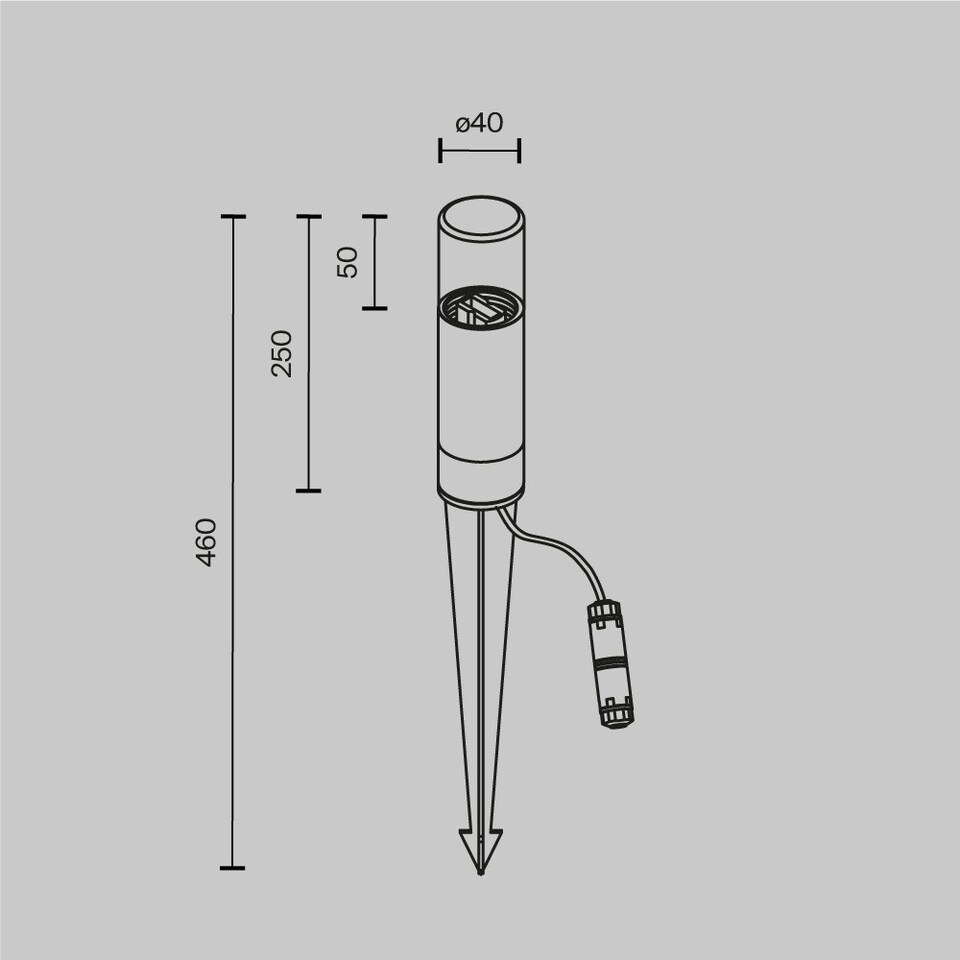 image 1 of Glide 46cm Outdoor Spike Graphite IP54 1xG9