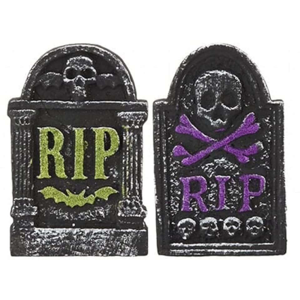 Assorted Glitter Tombstone Halloween Prop Decoration 26cm