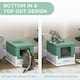 image 3 of PawHut Hooded Cat Litter Box, Pet Toilet w/ Scoop, Tray - Green