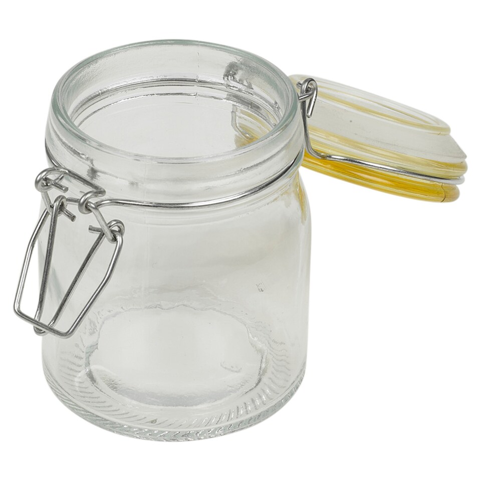 image 1 of 6x 145ml Glass Storage Jars with Coloured Clips