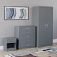 image 3 of Vida Designs Riano 3 Piece Bedroom Set (1 Drawer Bedside Chest, 5 Drawer Chest, 2 Door Wardrobe) Grey (4)
