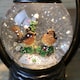 image 4 of 27cm Snowtime Christmas Water Spinner Antique Effect Lantern 2 Robins Scene  Dual Powered