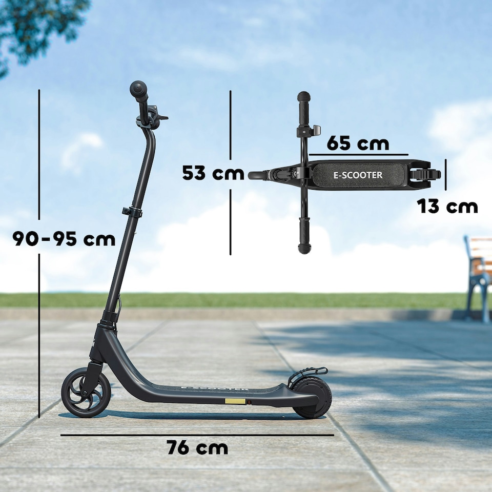image 1 of HOMCOM 120W Electric Scooter w/ Rear Brake - Black