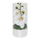 image 1 of Glass Tube Vase with White Flowers and LED Lights