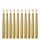image 1 of Premier - 15cm Gold Floating Candle with ON-OFF Remote, 10 piece