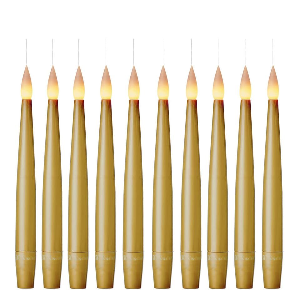 image 1 of Premier - 15cm Gold Floating Candle with ON-OFF Remote, 10 piece