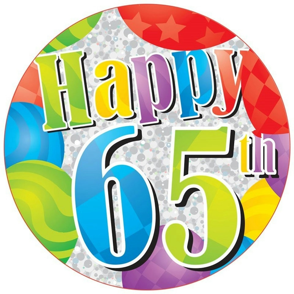 Apac Giant 65th Birthday Badge - Multicoloured - One Size