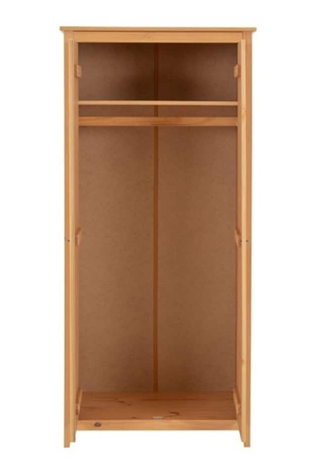image 1 of Oslo 2 Door Wardrobe - L54 x W82 x H177 cm - Antique Pine | Brown
