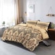 image 1 of Homes Linen Natural Tanya Floral Print Reversible Duvet Cover Set with Pillowcases Stripe Quilt Bedding Set | Clear | Natural | Double