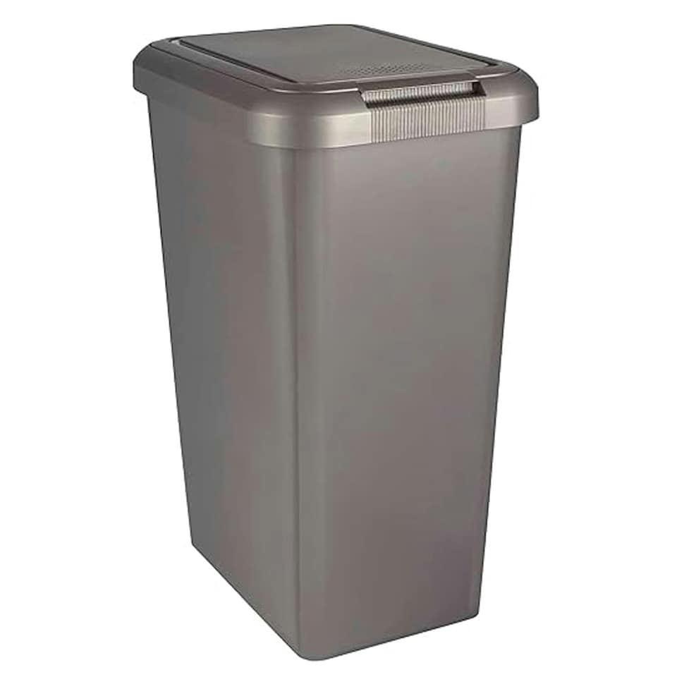 image 1 of 1 x Platinum Rubbish Waste Recycling Moda Waste Bin Tall Compact 45L For Home & Kitchen With Special Lid Silver