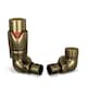 image 1 of Stirling Bold - Antique Brass Thermostatic Radiator Valve & Lockshield Corner 10mm