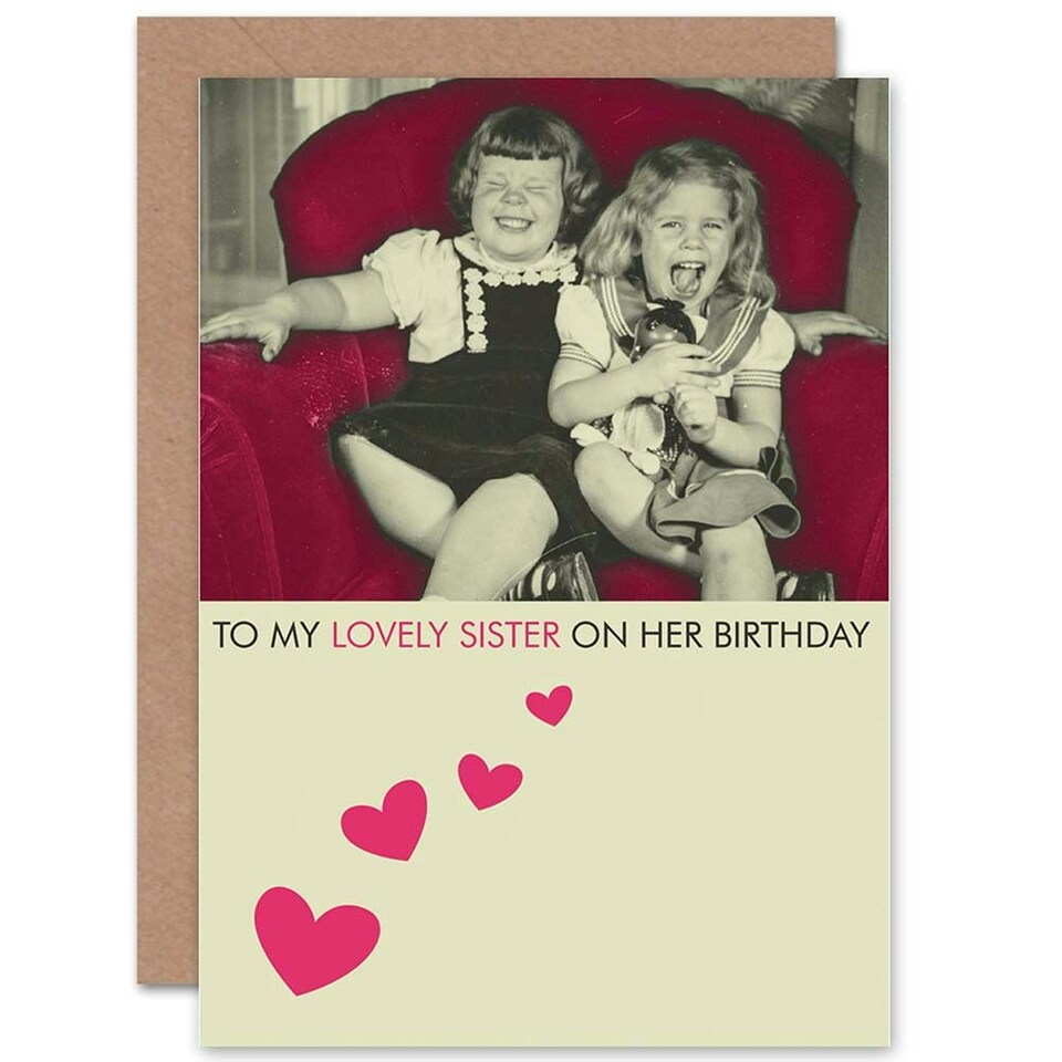 image 1 of Happy Sister Lovely Laughing Girls Birthday Card